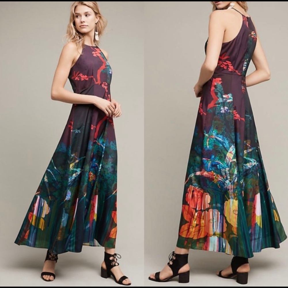 Anthropologie Cadence Printed Maxi Dress